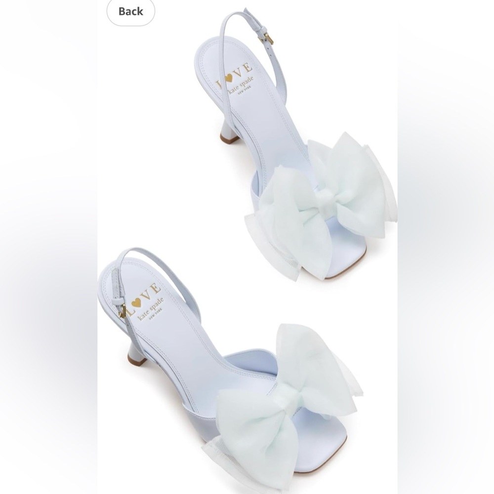 Kate Spade White Slingback Beau Slide Sandal 👡! $268 HOT 🔥! Bridal & MORE! 8 NIB